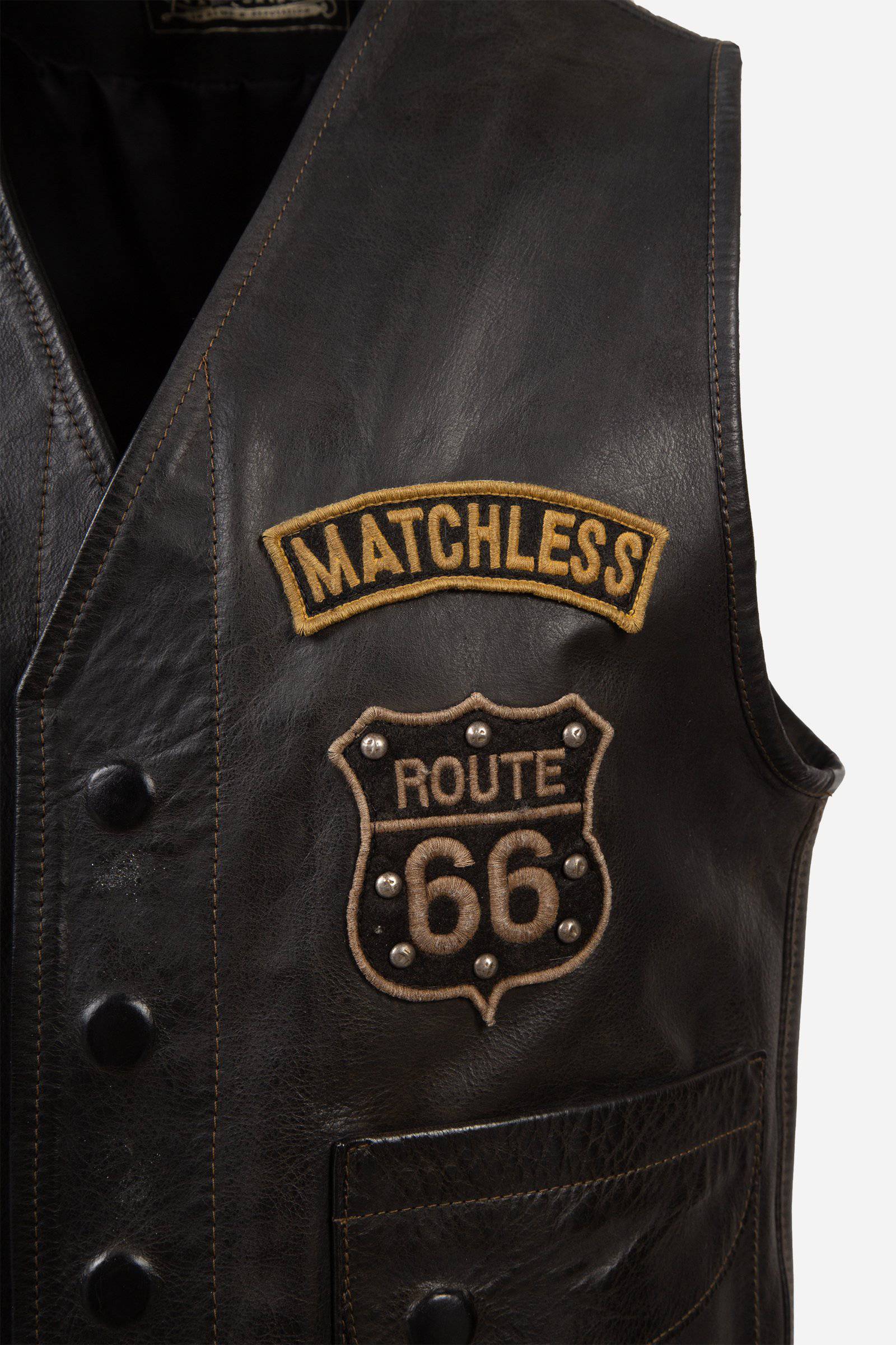ROUTE 66 WAISTCOAT MAN ANT. BLACK - Matchless London | The Innovator since 1899