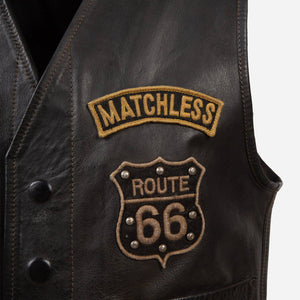 ROUTE 66 WAISTCOAT MAN ANT. BLACK - Matchless London | The Innovator since 1899