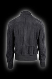 Craig Bomber lederjacke von matchless London color deep grey - back 