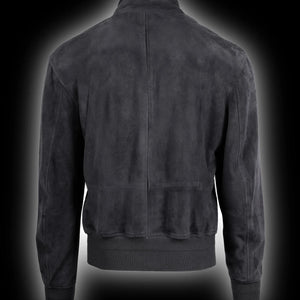 Craig Bomber lederjacke von matchless London color deep grey - back 